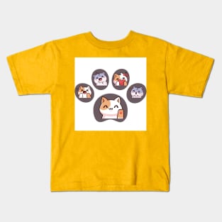 Cute Cat Emoji Kids T-Shirt